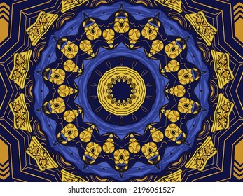 Mandala doodle lines decorated background. Abstract geometric tiled boho ethnic seamless pattern ornamental. 