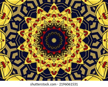 Mandala doodle lines decorated background. Abstract geometric tiled boho ethnic seamless pattern ornamental. 