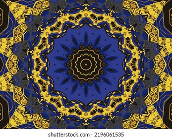 Mandala doodle lines decorated background. Abstract geometric tiled boho ethnic seamless pattern ornamental. 