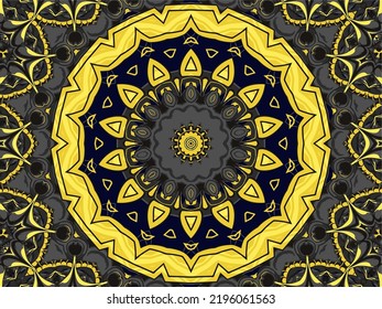 Mandala doodle lines decorated background. Abstract geometric tiled boho ethnic seamless pattern ornamental