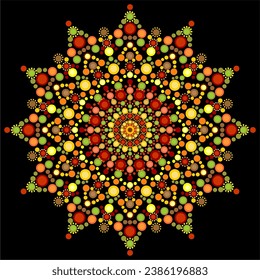 Fondo del diseño de la decoración de la pintura en punto de Mandala