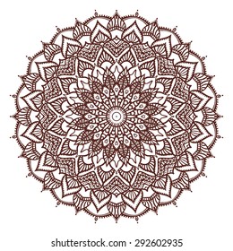 Mandala. Drawing by hand. Doodle. Isolated vector illustration on white background.