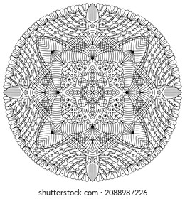 Mandala Drawing Vector Element Coloring Page Stock Vector (Royalty Free ...