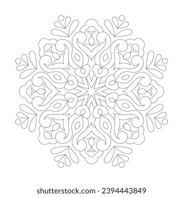 Mandala easy design Floral  Coloring book page vector file