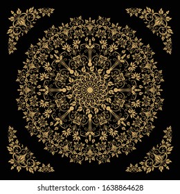 Mandala elegant brown vector for print cards and other print media
