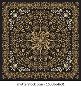 Mandala elegant brown vector for print cards and other print media