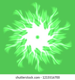 Mandala elegant charming magian abstract object glow splash motion.