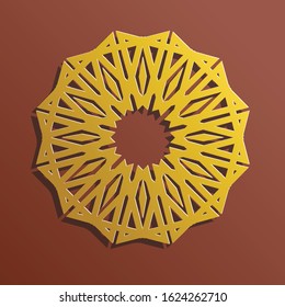 mandala elegant circle gold luxury color vector design