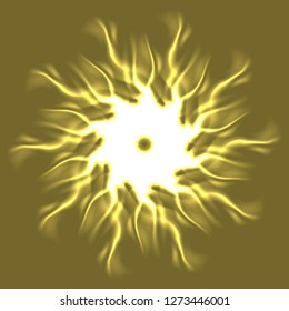 Mandala elegant glamorous fairy abstract object glow splash motion.