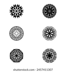 Mandala. Elemen dekoratif dengan lingkaran untuk desain buku, bahan cetak, undangan pernikahan atau perayaan, untuk album.