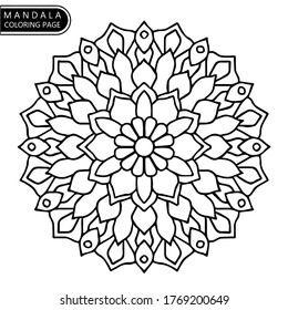 Mandala element black on white. Perfect for coloring book for all ages.