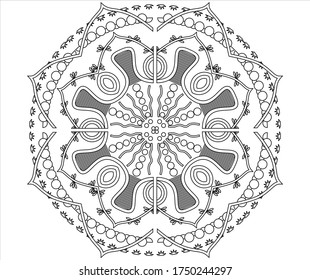 mandala, mandala element.
circle pattern with an arch style.
Suitable for coloring book pages, collections, decorations etc.