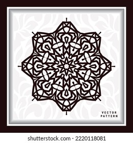 mandala element and flower laser pattern
