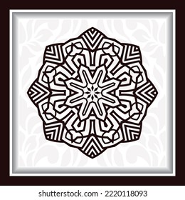 mandala element and flower laser pattern