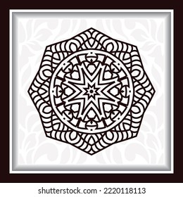 Mandala-Element und florales Lasermuster