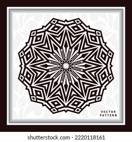 mandala element and flower laser pattern