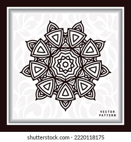 mandala element and flower laser pattern