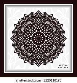 mandala element and flower laser pattern