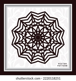 mandala element and flower laser pattern