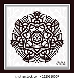 mandala element and flower laser pattern