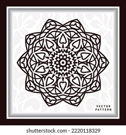 mandala element and flower laser pattern