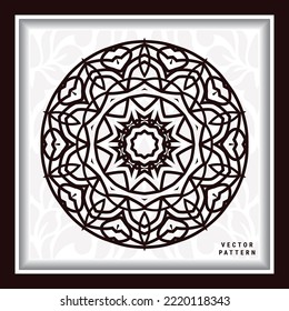 mandala element and flower laser pattern
