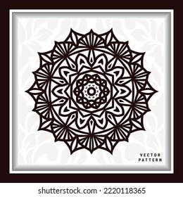 mandala element and flower laser pattern