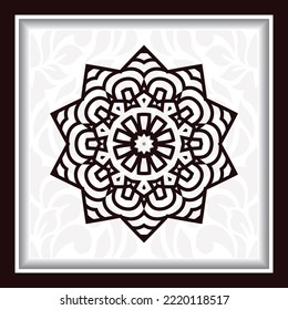 mandala element and flower laser pattern