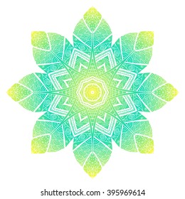 Mandala element. Symmetric zentangle. Vector illustration. Abstract doodle background. Good for cards, invitations, presentations, party, bag, t-shirt, marketing materials. Indian east style.