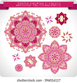 Mandala. Elements for design. Vector artwork.Ethnic decorative elements. Hand drawn. Islam, Arabic, Indian, ottoman motifs.