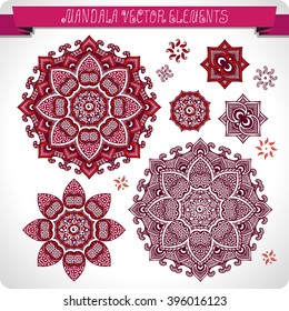 Mandala. Elements for design. Vector artwork.Ethnic decorative elements. Hand drawn. Islam, Arabic, Indian, ottoman motifs.