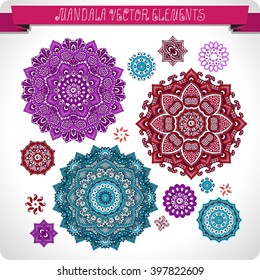 Mandala. Elements for design. Vector artwork.Ethnic decorative elements. Hand drawn. Islam, Arabic, Indian, ottoman motifs.