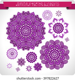 Mandala. Elements for design. Vector artwork.Ethnic decorative elements. Hand drawn. Islam, Arabic, Indian, ottoman motifs.