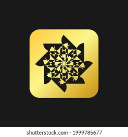 logotipo del vector de oro del emblema de mandala, diseño del logotipo abstracto
