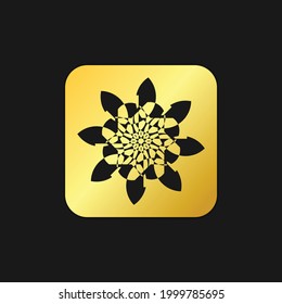 logotipo del vector de oro del emblema de mandala, diseño del logotipo abstracto