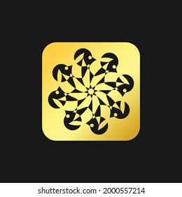 mandala emblem gold vector logo, abstract logo design