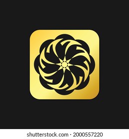 mandala emblem gold vector logo, abstract logo design