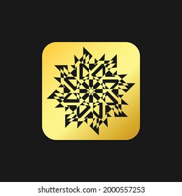 mandala emblem gold vector logo, abstract logo design