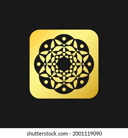 mandala emblem gold vector logo, abstract logo design