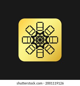 Mandala-Emblem mit goldenem Vektorlogo, abstraktes Logo-Design