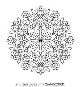Mandala of Endless Flowering Harmony coloring book page