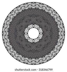 Mandala in esoteric style. Set of isolated rings of celtic braids. Decorative elements for your design.