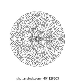 Mandala in esoteric style. Set of isolated rings of celtic braids. Decorative elements for your design.