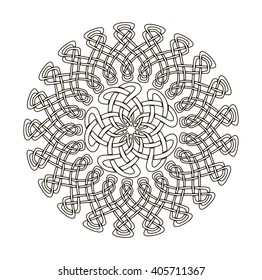 Mandala in esoteric style. Set of isolated rings of celtic braids. Decorative elements for your design.