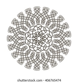 Mandala in esoteric style. Set of isolated rings of celtic braids. Decorative elements for your design.