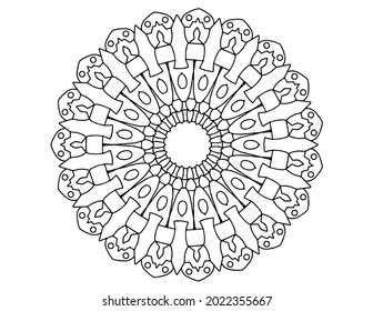 mandala esp blanco y negro, mandala colorante, libro de colores, tatuaje, méhndi,ornamentos, retro, geométrico