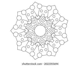 Mandala esp schwarz-weiß, farbige Mandala, Farbbuch, Tätowierung, Mehndi, Ornamente, Retro, geometrische