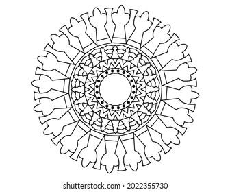 mandala esp blanco y negro, mandala colorante, libro de colores, tatuaje, méhndi,ornamentos, retro, geométrico