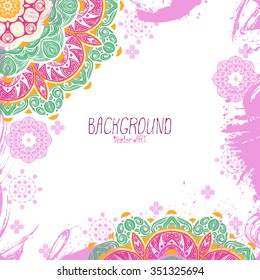 Mandala. Ethnic decorative background. Hand drawn background. Islam, Arabic, Indian, ottoman motifs.