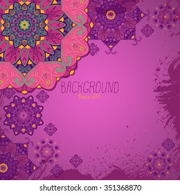 Mandala. Ethnic decorative background. Hand drawn background. Islam, Arabic, Indian, ottoman motifs.
